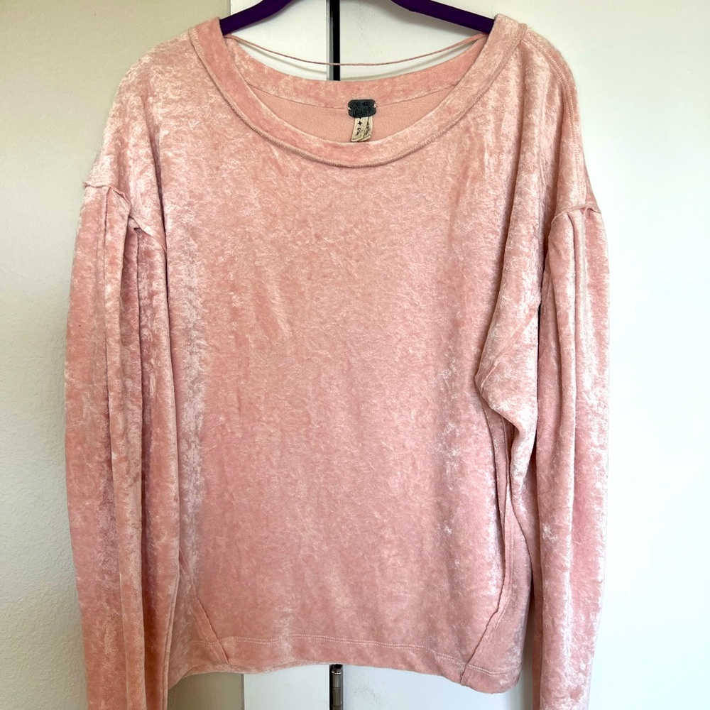 Free People pink suede sweater
